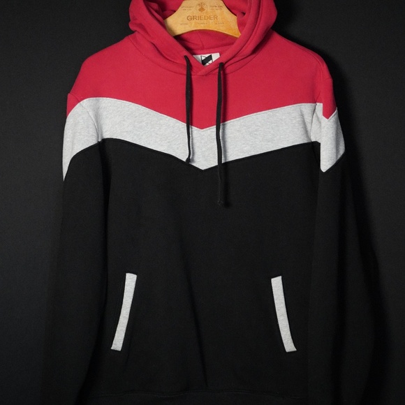 MKBHD Chevron Hoodie –  Size M, Red | Grey | Black Color-Block, Great Condition - Picture 3 of 12